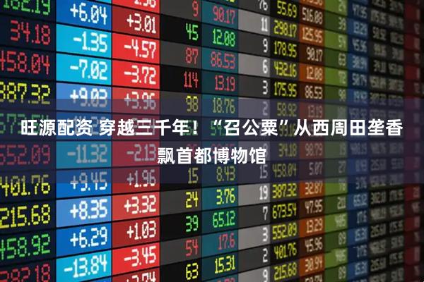 旺源配资 穿越三千年！“召公粟”从西周田垄香飘首都博物馆